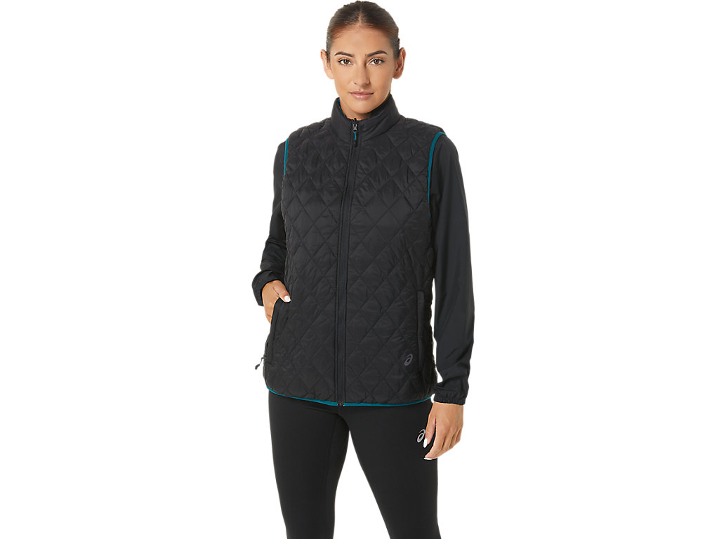 Dámské Bundy Asics Reverse Insulated Vest Černé Tmavě Zelene | 7958-NIWCS