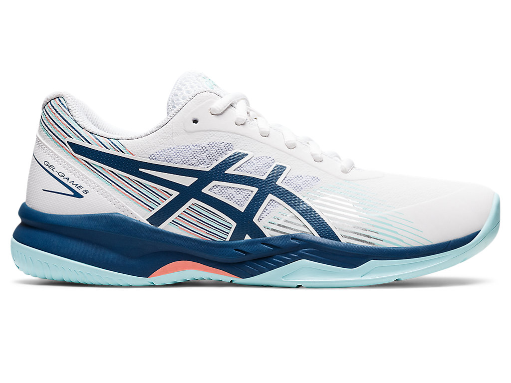 Dámské Tenisové Boty Asics Gel-Game 8 Bílé Světle Indigo | 0762-KDZIC