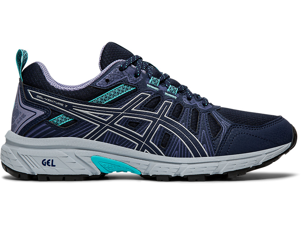 Dámské Trailové Běžecké Boty Asics Gel-Venture 7 (D) Černé Stříbrné | 2073-GIPMQ