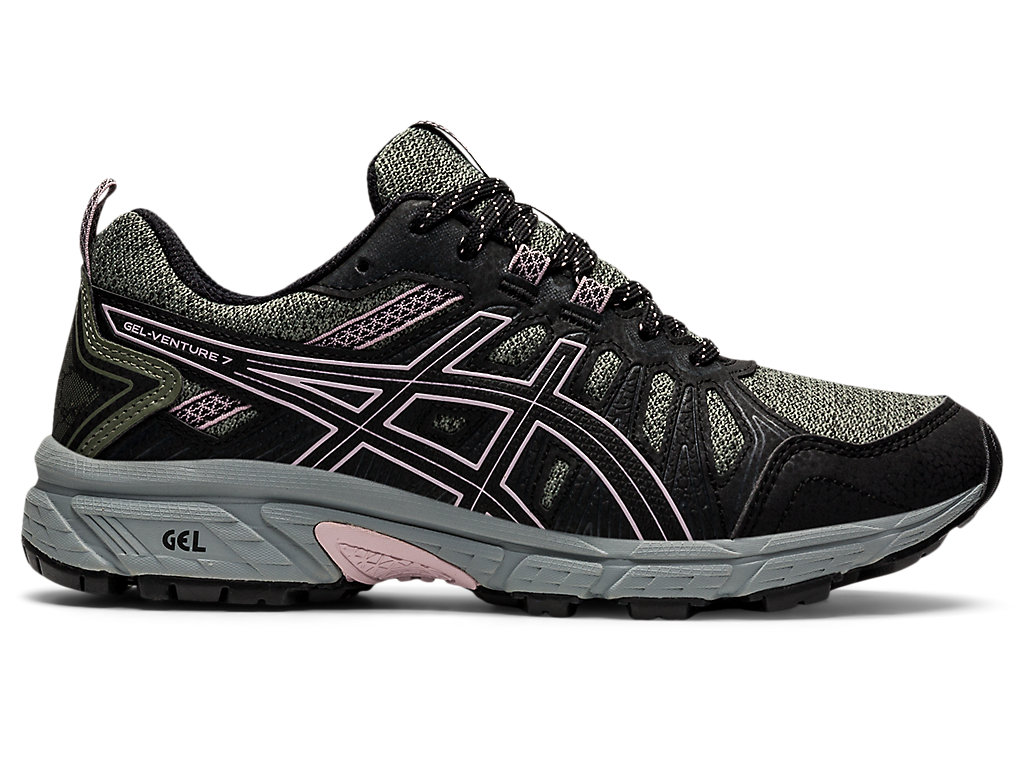 Dámské Trailové Běžecké Boty Asics Gel-Venture 7 Zelene Růžové | 7306-SKCTY