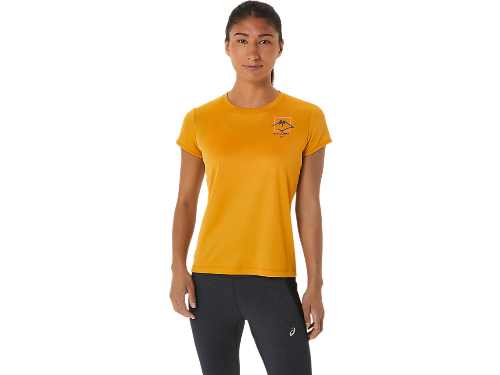 Dámské Tričko Asics Fujitrail Logo Sleeve Béžový | 8694-IKNBQ