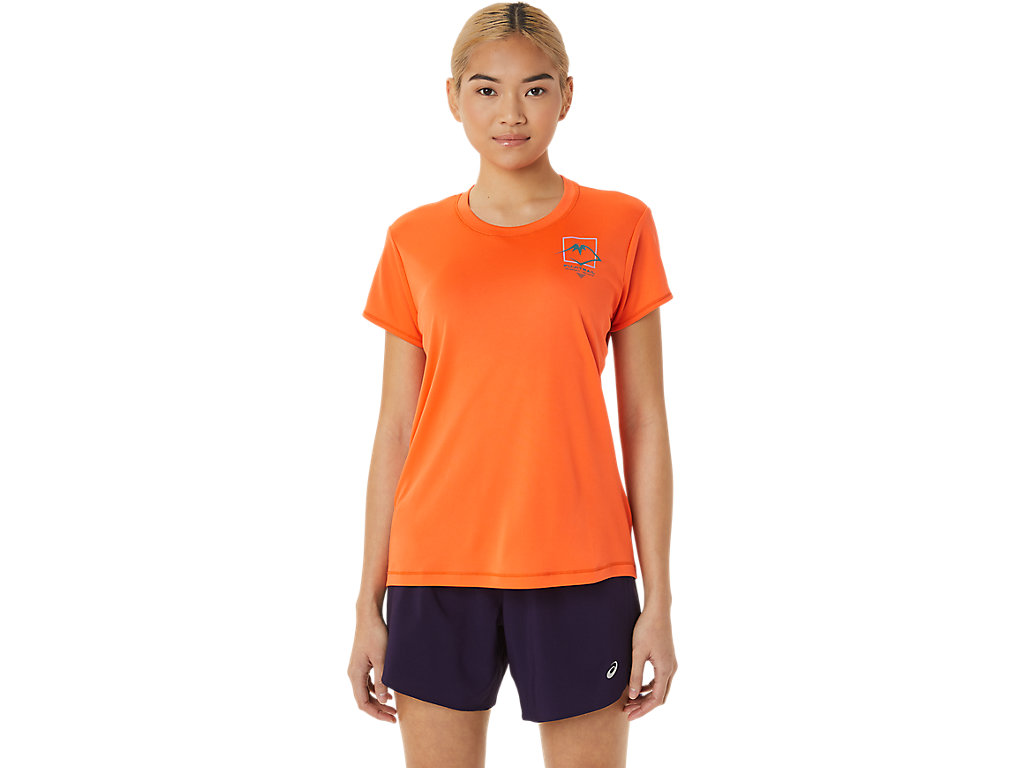 Dámské Tričko Asics Fujitrail Logo Sleeve Oranžové | 8731-JBYQT