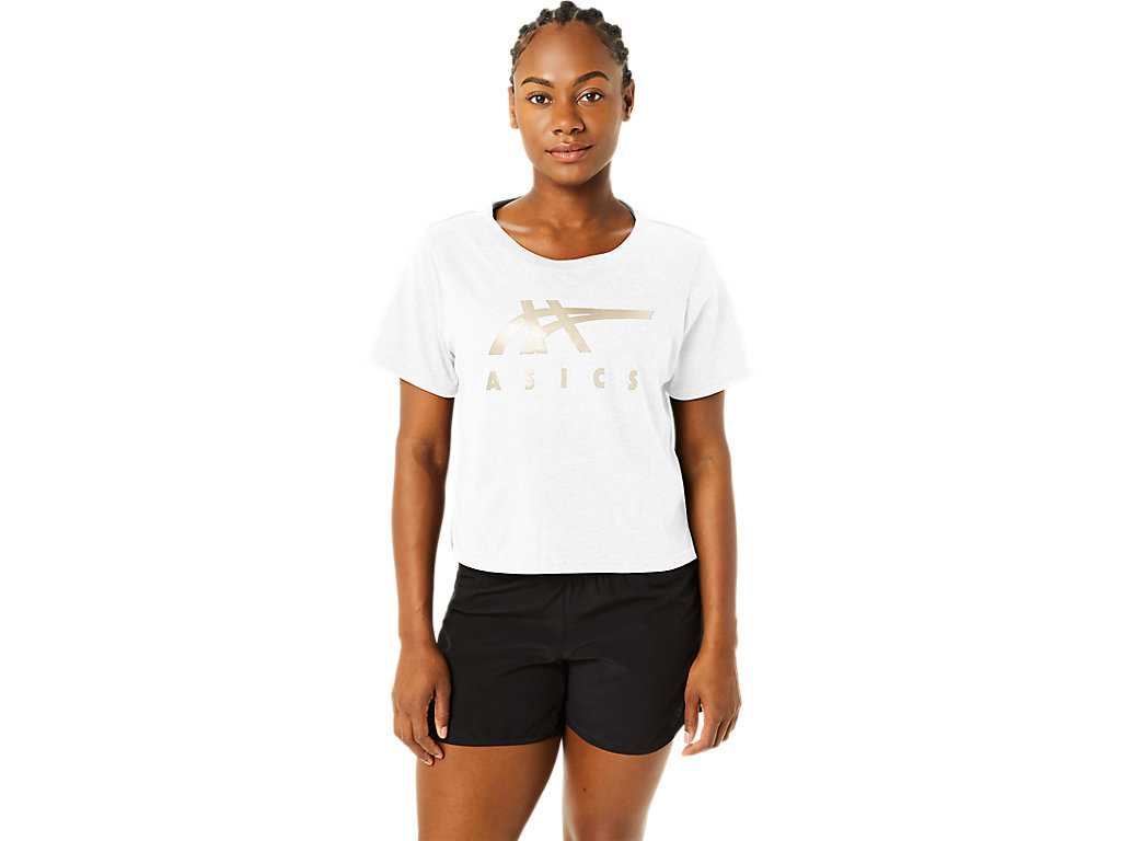 Dámské Tričko Asics Stripes Sleeve Boxy Tee Bílé | 3129-LBKZU