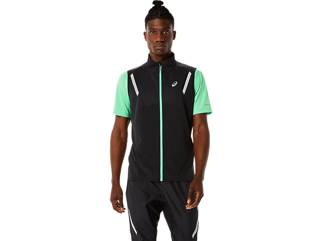 Pánské Bundy Asics Lite-Show Vest Černé Černé | 0386-XRBZF