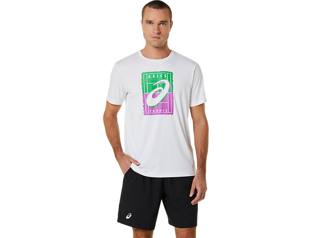 Pánské Tričko Asics Court Gs Grafická Tee Bílé | 1760-ZXOJR