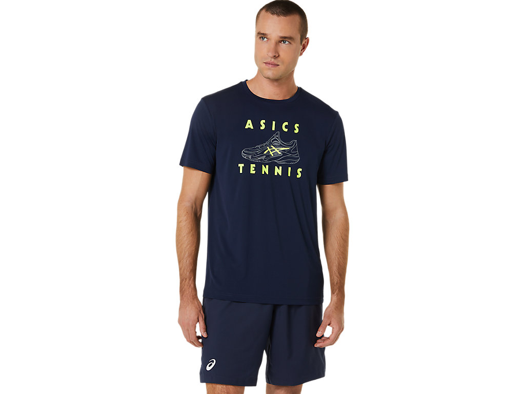 Pánské Tričko Asics Court Shoes Grafická Tee Tmavě Blankyt | 8473-EDKWO