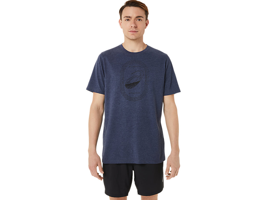 Pánské Tričko Asics Spiral A Track And Field Tee Tmavě Blankyt | 9782-MDRTK