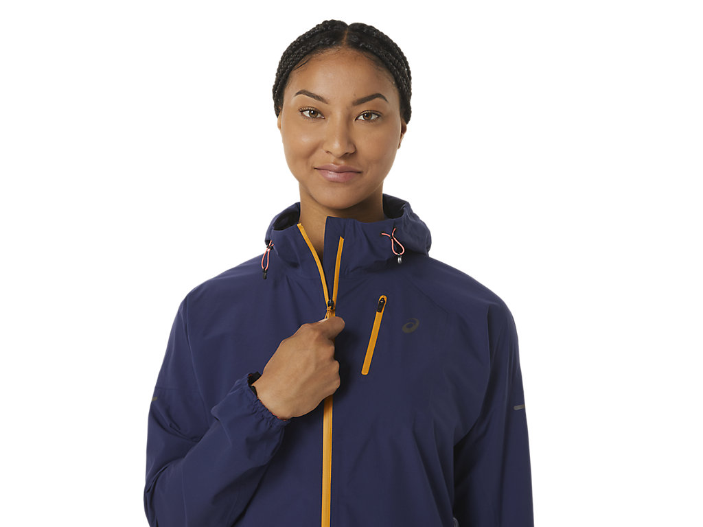 Dámské Bundy Asics Fujitrail Nepromokavé Indigo Blankyt Béžový | 0382-YQIDH