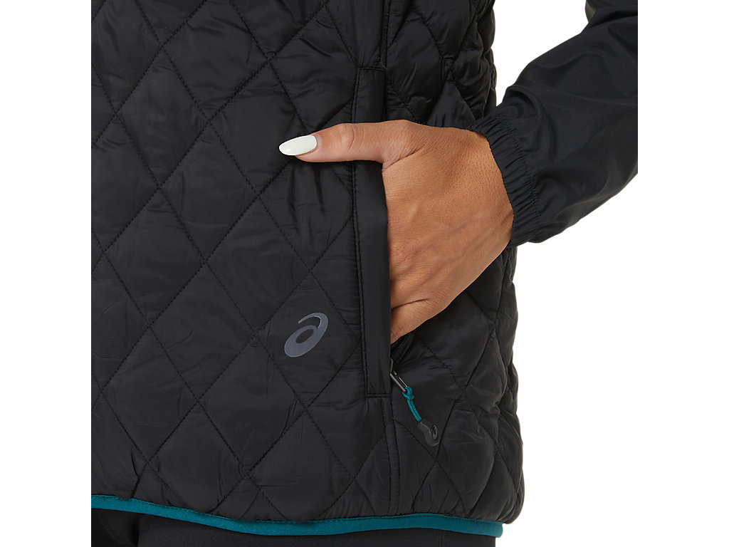 Dámské Bundy Asics Reverse Insulated Vest Černé Tmavě Zelene | 7958-NIWCS