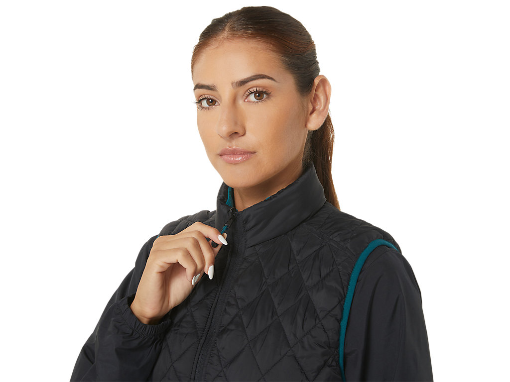 Dámské Bundy Asics Reverse Insulated Vest Černé Tmavě Zelene | 7958-NIWCS