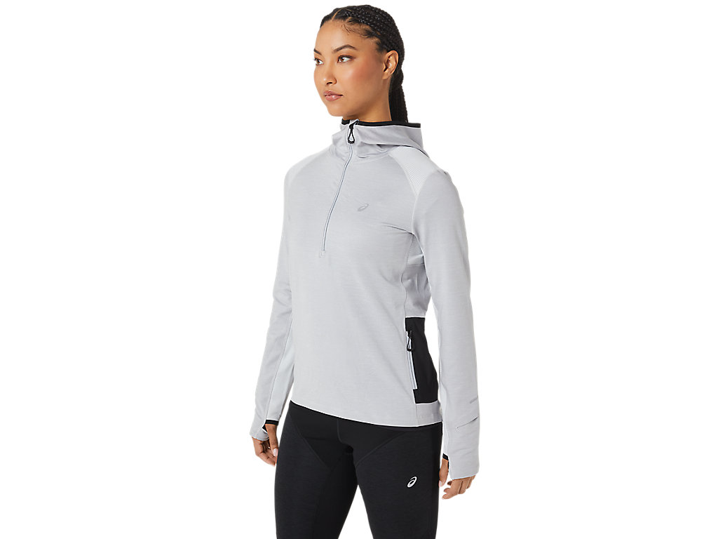 Dámské Mikiny S Kapucí Asics Zimní Run Long Sleeve Šedé Černé | 9315-JPFBS