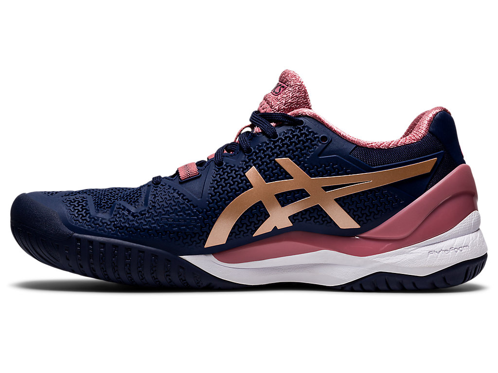 Dámské Tenisové Boty Asics Gel-Resolution 8 Tmavě Blankyt Růžové Zlaté | 1843-JIDCH