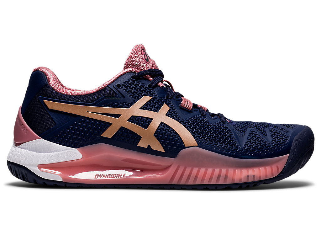 Dámské Tenisové Boty Asics Gel-Resolution 8 Tmavě Blankyt Růžové Zlaté | 1843-JIDCH