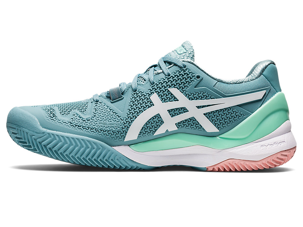 Dámské Tenisové Boty Asics Gel-Resolution 8 Clay Blankyt Bílé | 2915-GPKHT