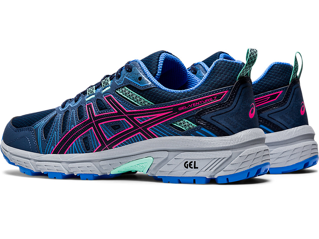 Dámské Trailové Běžecké Boty Asics Gel-Venture 7 Tmavě Blankyt Růžové | 0428-DFNTK