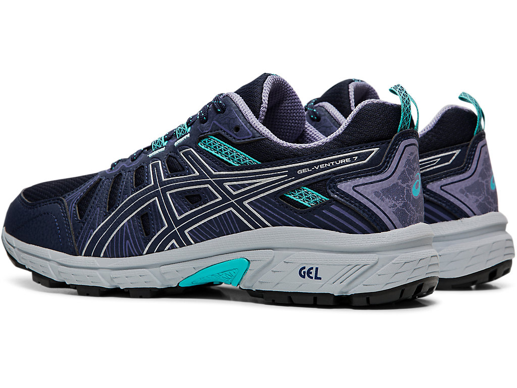 Dámské Trailové Běžecké Boty Asics Gel-Venture 7 (D) Černé Stříbrné | 2073-GIPMQ