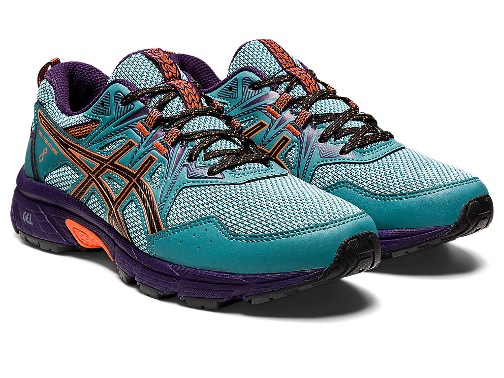 Dámské Trailové Běžecké Boty Asics Gel-Venture 8 Tmavě Zelene Oranžové | 6714-MIUDJ