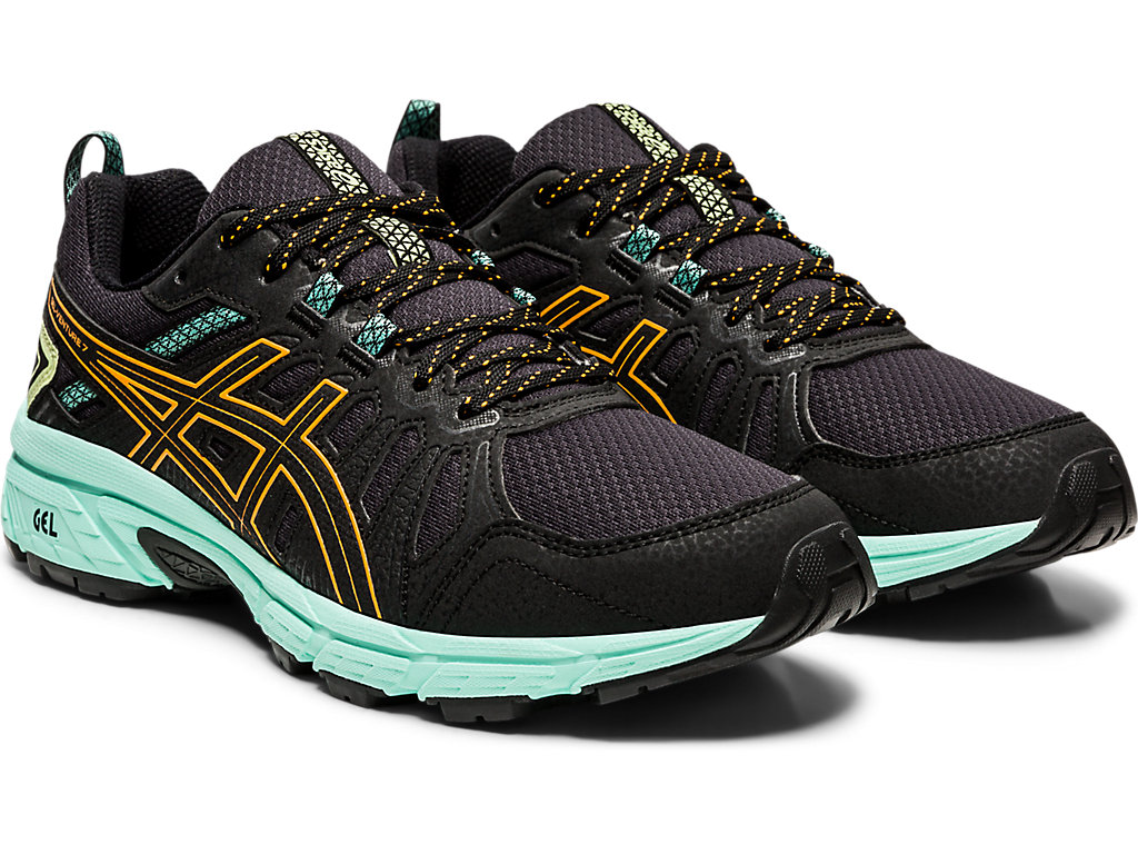 Dámské Trailové Běžecké Boty Asics Gel-Venture 7 (D) Černé Oranžové | 6785-UBXGP