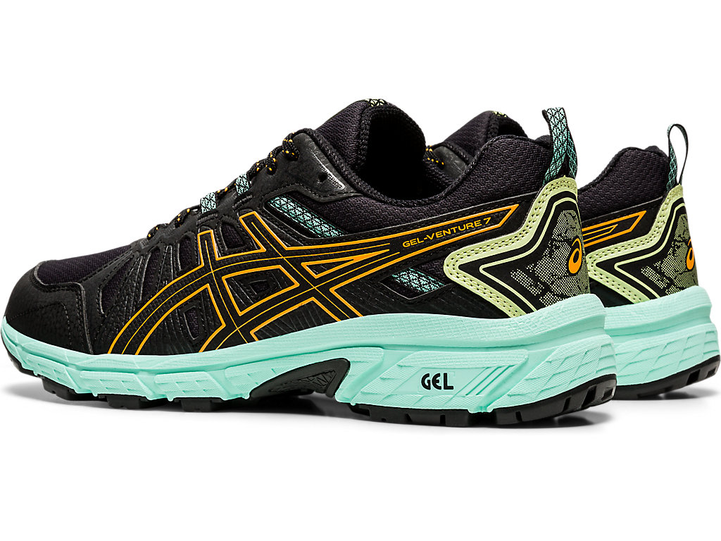 Dámské Trailové Běžecké Boty Asics Gel-Venture 7 (D) Černé Oranžové | 6785-UBXGP