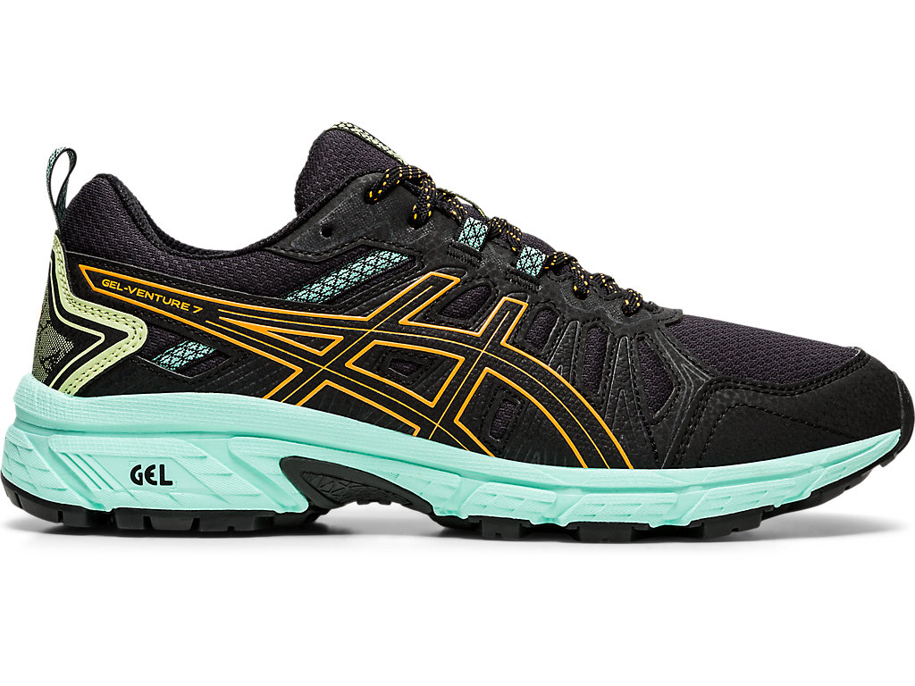 Dámské Trailové Běžecké Boty Asics Gel-Venture 7 (D) Černé Oranžové | 6785-UBXGP