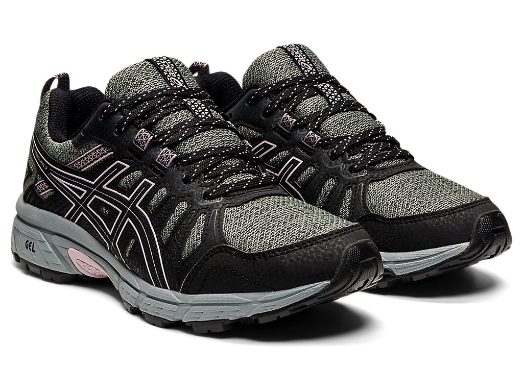 Dámské Trailové Běžecké Boty Asics Gel-Venture 7 Zelene Růžové | 7306-SKCTY