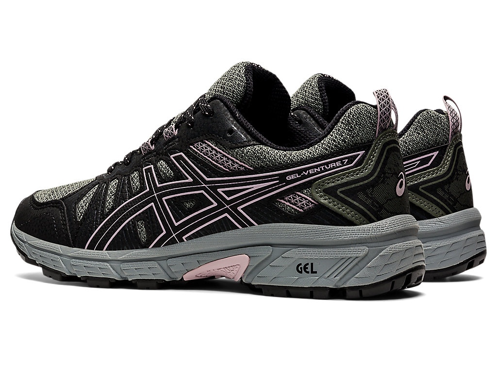 Dámské Trailové Běžecké Boty Asics Gel-Venture 7 Zelene Růžové | 7306-SKCTY