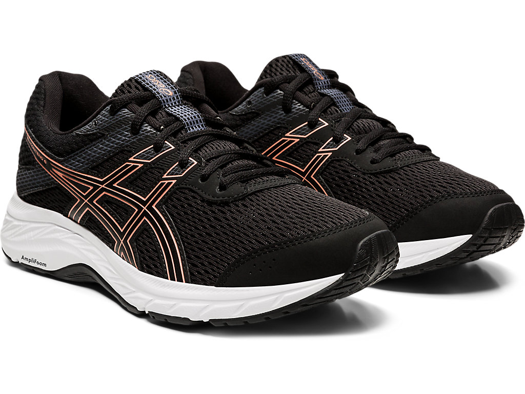 Dámské Trekové Boty Asics Gel-Contend 6 Černé Růžové Zlaté | 8672-ERIFO