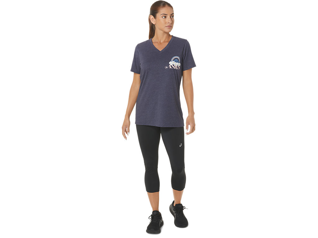 Dámské Tričko Asics Adventure Alanna Vneck Tmavě Blankyt | 6471-XWYUB