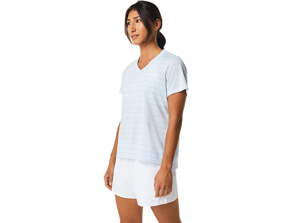 Dámské Tričko Asics Court Stripe Sleeve Blankyt | 7351-AWKDJ