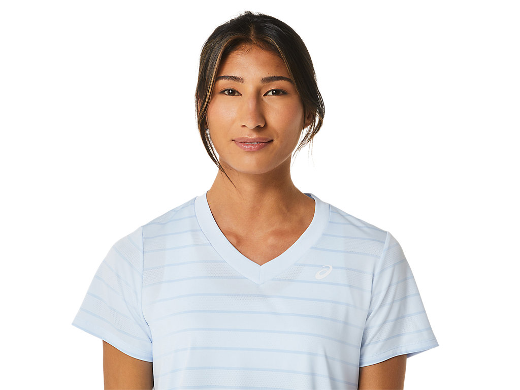 Dámské Tričko Asics Court Stripe Sleeve Blankyt | 7351-AWKDJ