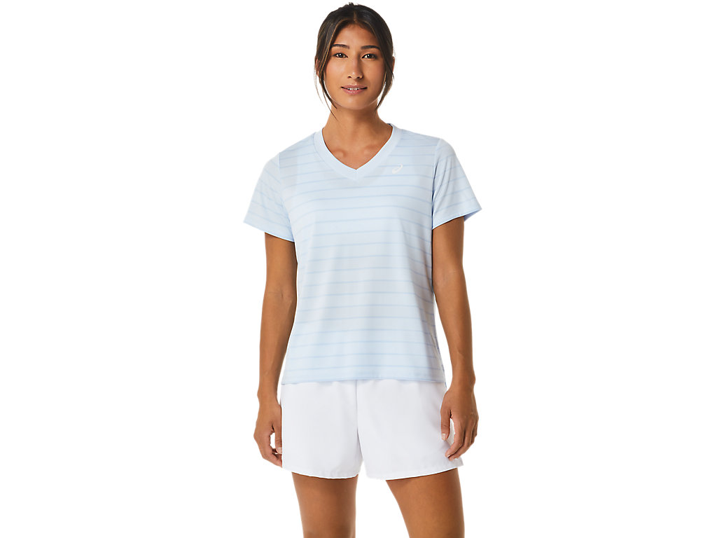 Dámské Tričko Asics Court Stripe Sleeve Blankyt | 7351-AWKDJ