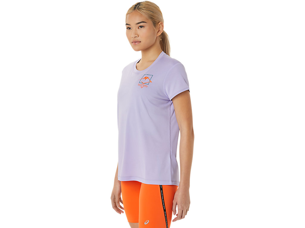 Dámské Tričko Asics Fujitrail Logo Sleeve Fialové | 5019-JIUTZ