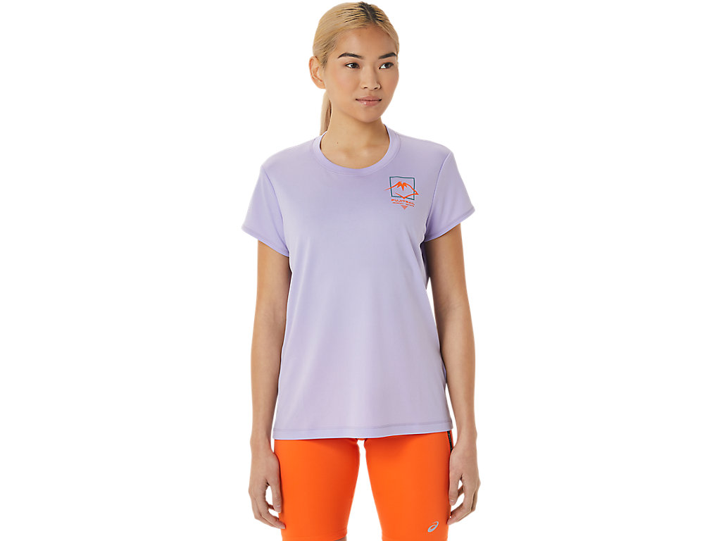 Dámské Tričko Asics Fujitrail Logo Sleeve Fialové | 5019-JIUTZ