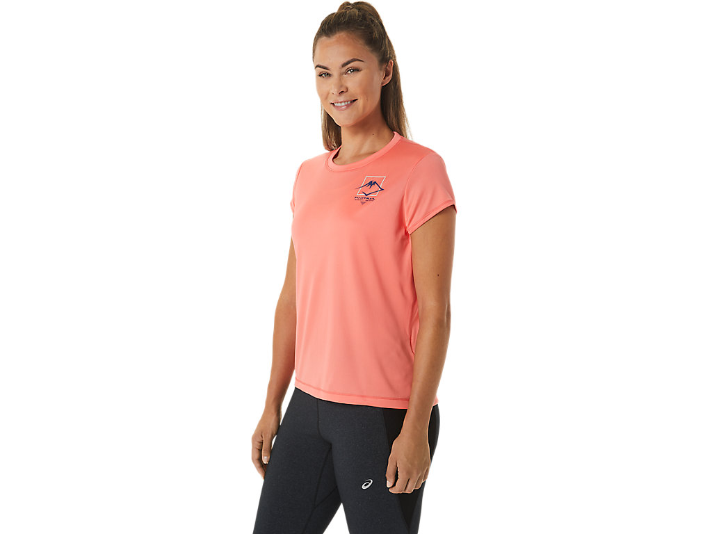 Dámské Tričko Asics Fujitrail Logo Sleeve Růžové | 8179-RPXGU