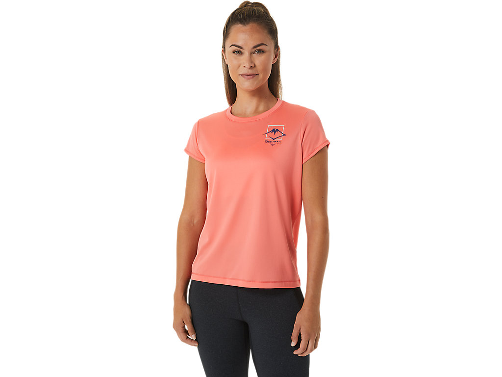 Dámské Tričko Asics Fujitrail Logo Sleeve Růžové | 8179-RPXGU