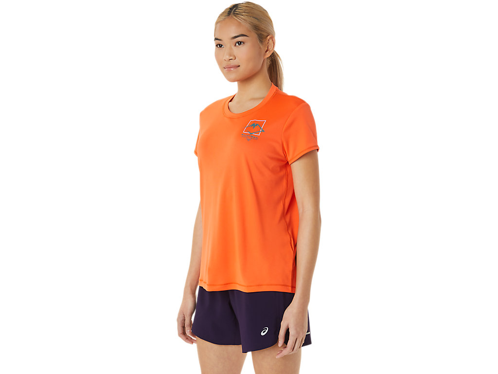 Dámské Tričko Asics Fujitrail Logo Sleeve Oranžové | 8731-JBYQT