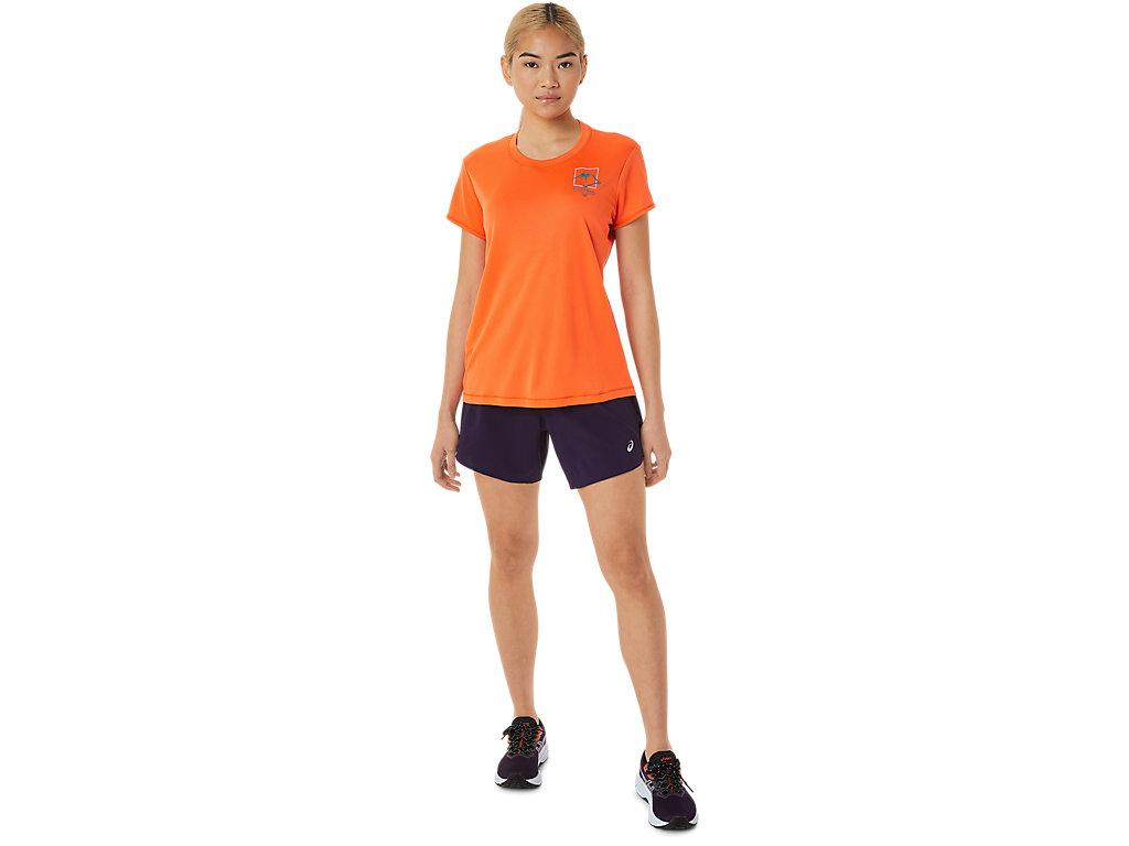 Dámské Tričko Asics Fujitrail Logo Sleeve Oranžové | 8731-JBYQT