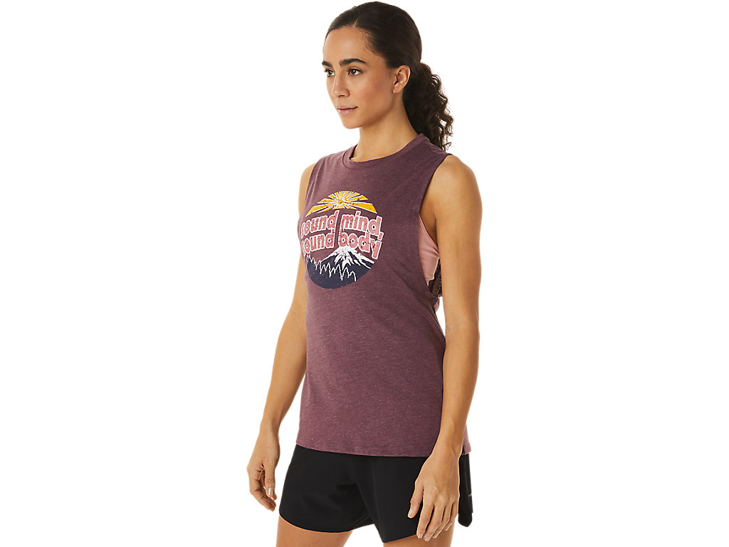 Dámské Tričko Asics Mountain Muscle Tank Vínové | 1508-ZXWKD