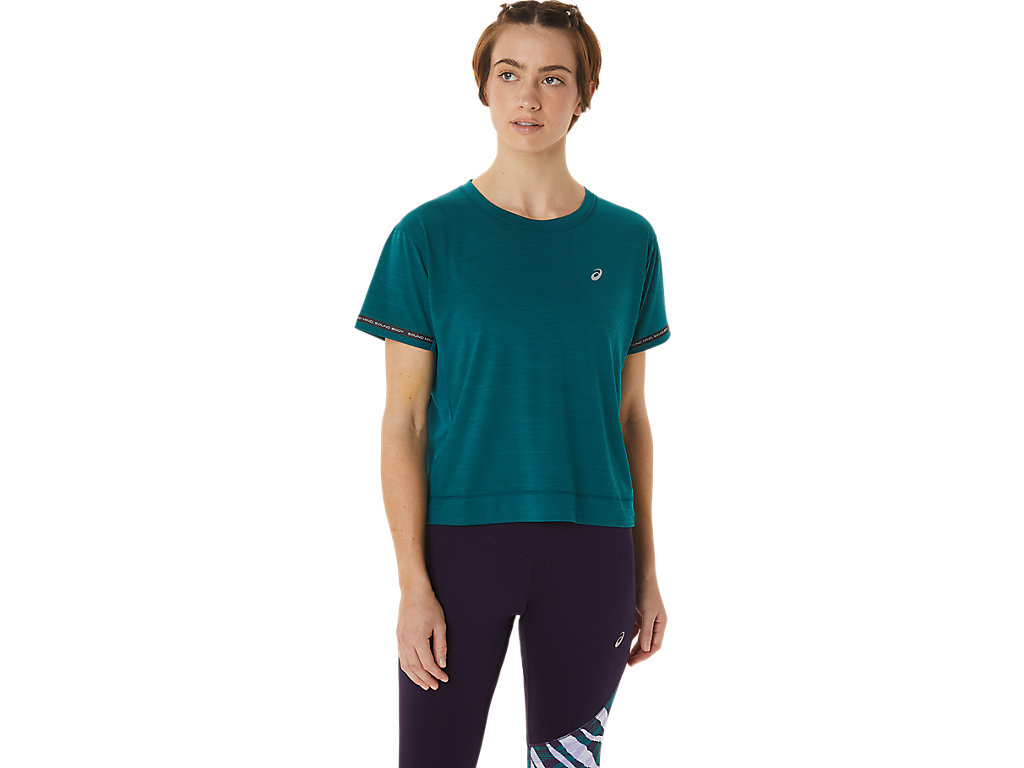 Dámské Tričko Asics Race Crop Tmavě Zelene | 9048-TUNAP