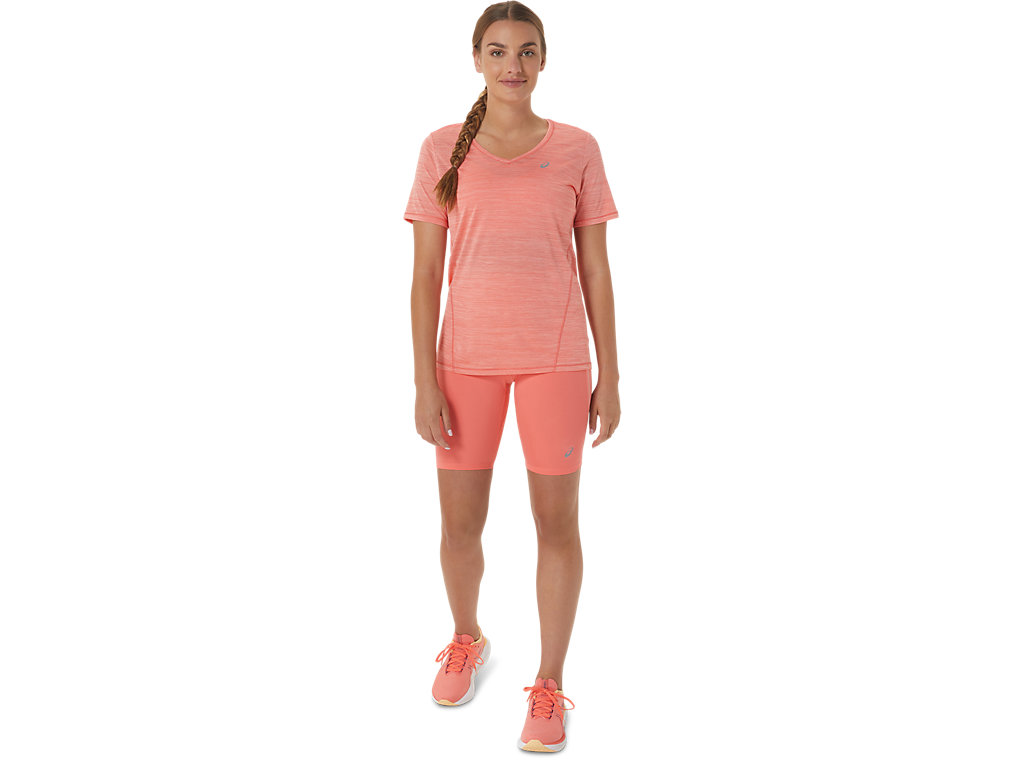 Dámské Tričko Asics Race V-Neck Sleeve Růžové | 3625-FGUEX