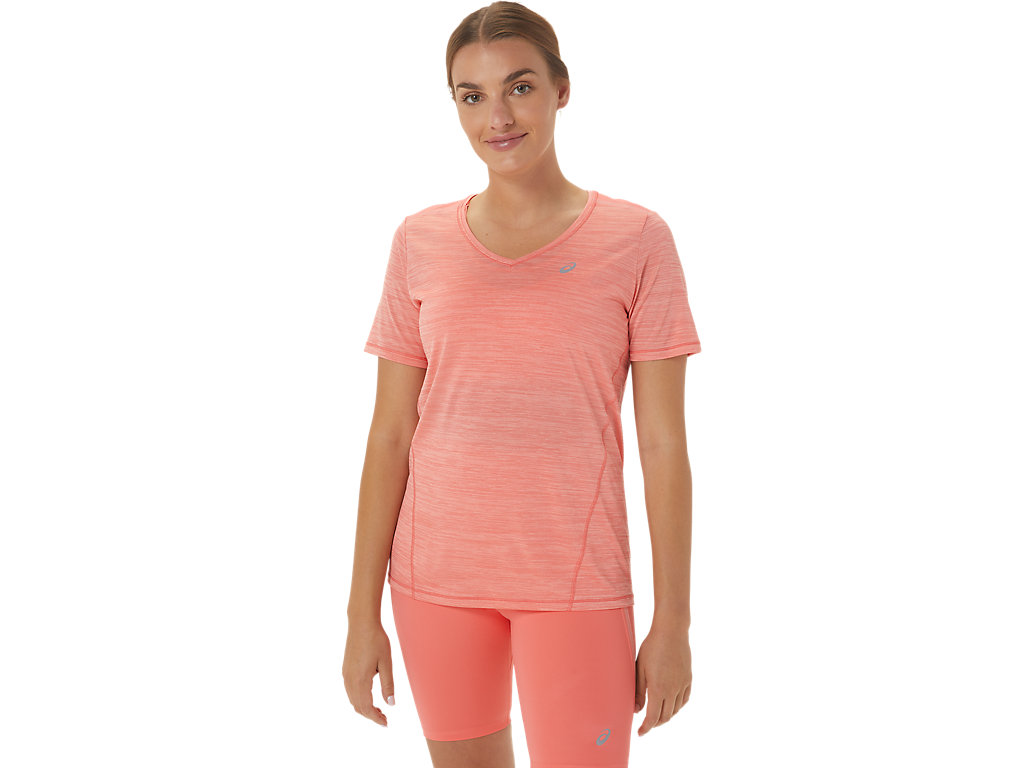 Dámské Tričko Asics Race V-Neck Sleeve Růžové | 3625-FGUEX