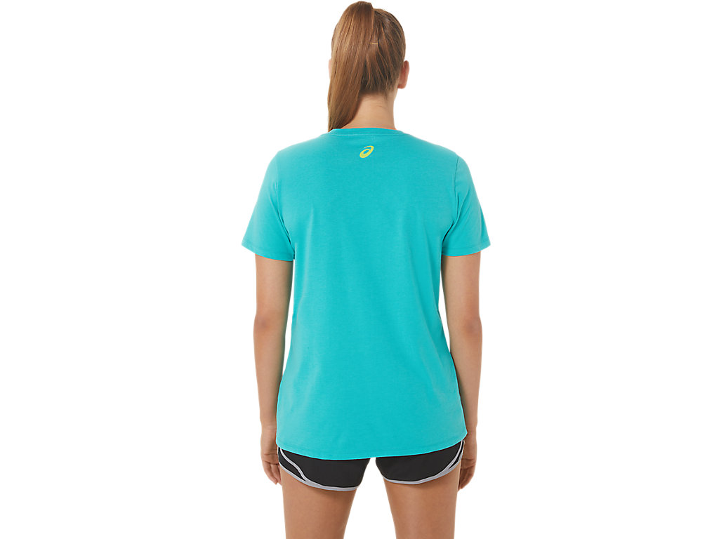 Dámské Tričko Asics Run Club V-Neck Tyrkysové | 3579-UARPN