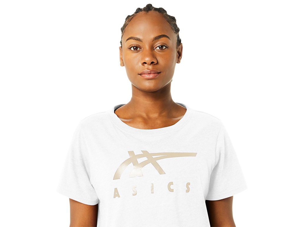 Dámské Tričko Asics Stripes Sleeve Boxy Tee Bílé | 3129-LBKZU