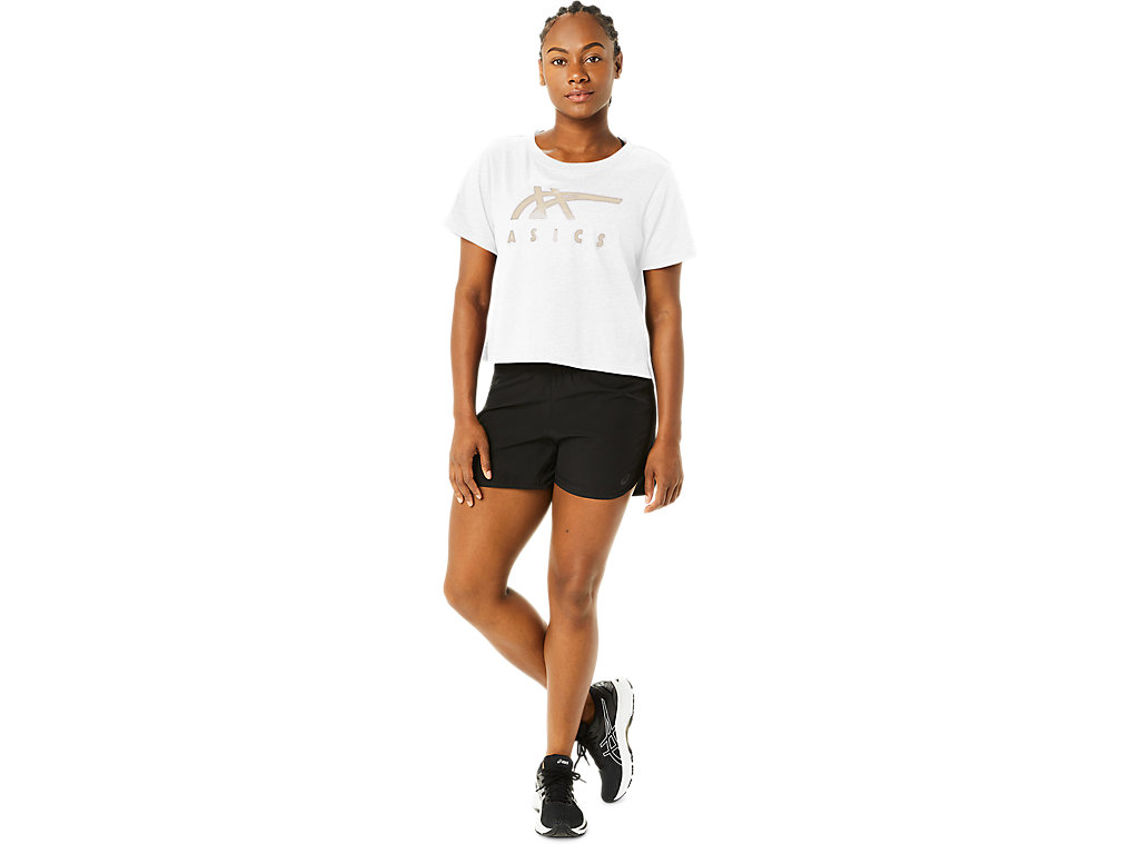 Dámské Tričko Asics Stripes Sleeve Boxy Tee Bílé | 3129-LBKZU