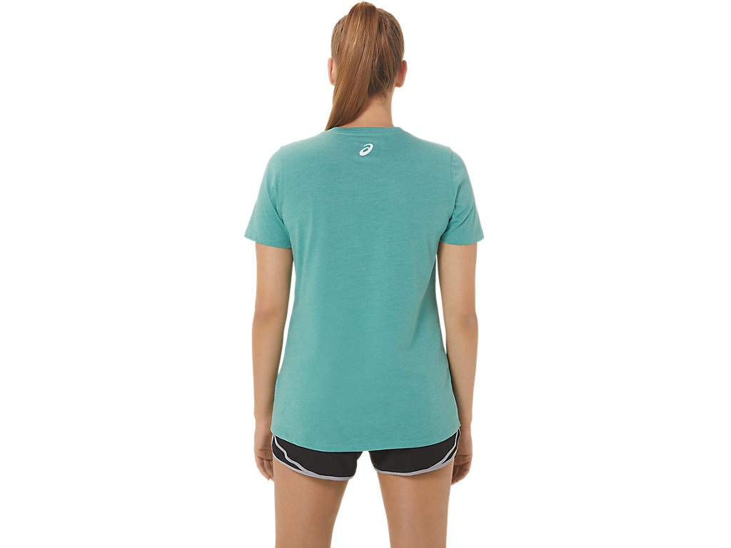 Dámské Tričko Asics Sunflower Slogan V-Neck Olivy Zelené | 4935-CUTWG