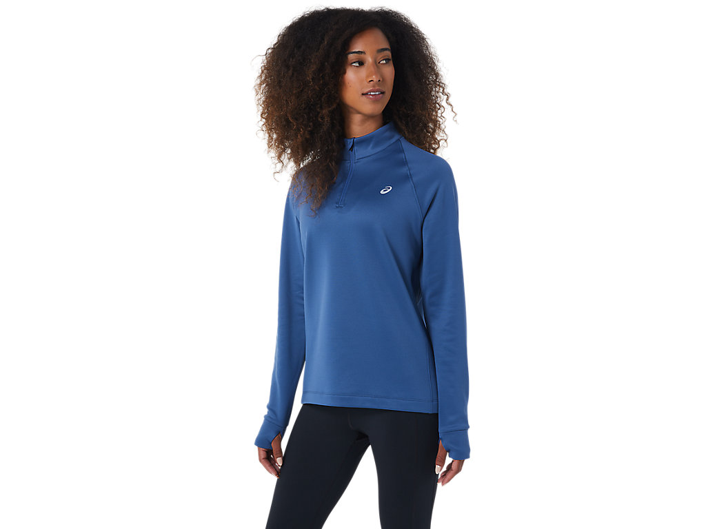 Dámské Tričko Asics Thermopolis 1/4 Zip Tmavě Šedé | 5637-DKVZF