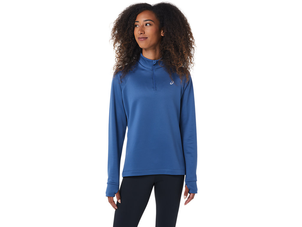 Dámské Tričko Asics Thermopolis 1/4 Zip Tmavě Šedé | 5637-DKVZF