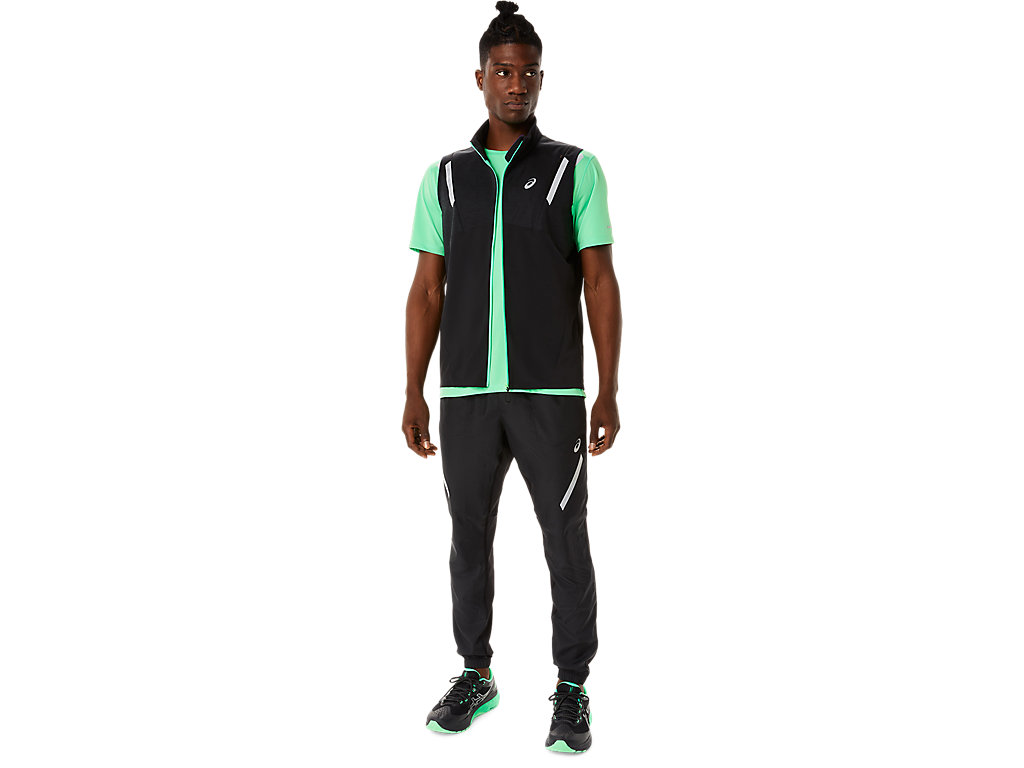 Pánské Bundy Asics Lite-Show Vest Černé Černé | 0386-XRBZF