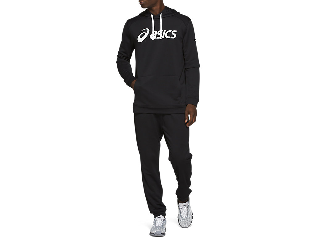 Pánské Mikiny S Kapucí Asics French Terry Černé Bílé | 8764-JWTCX