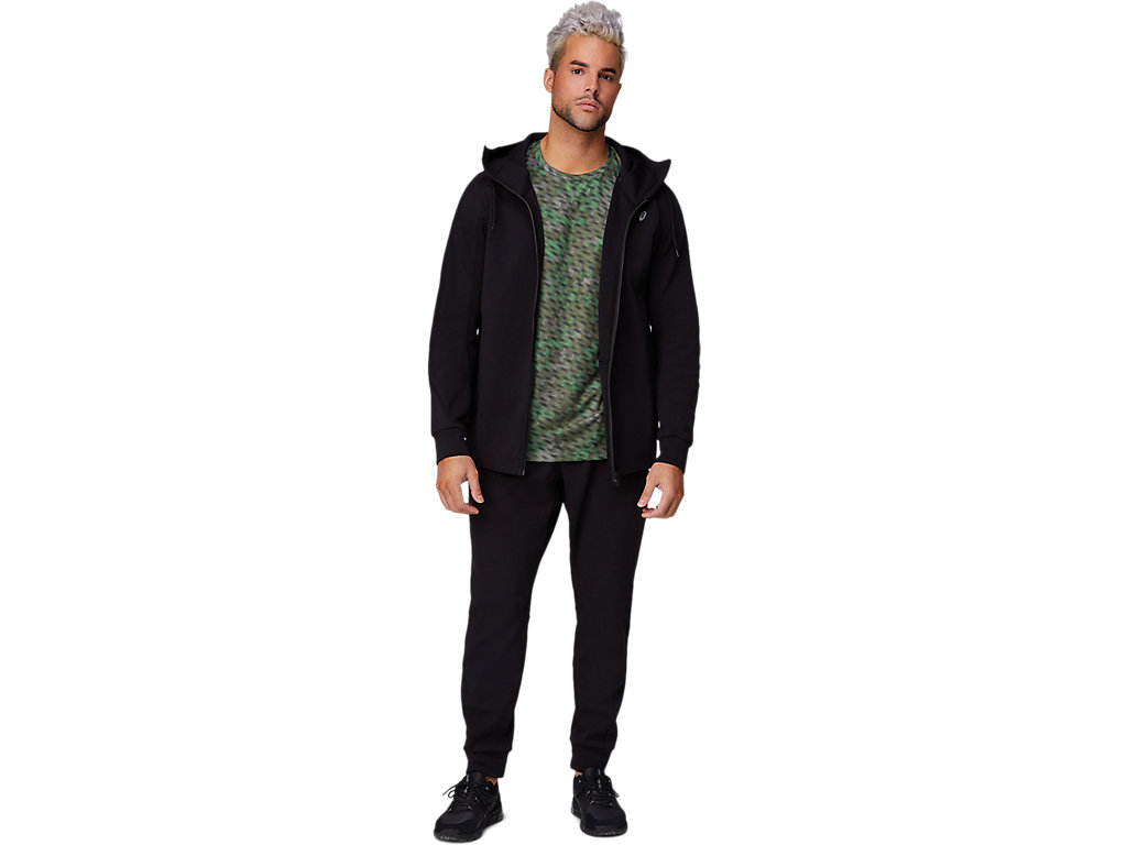 Pánské Mikiny S Kapucí Asics Mobility Knit Full Zip Černé | 7043-LHPIF